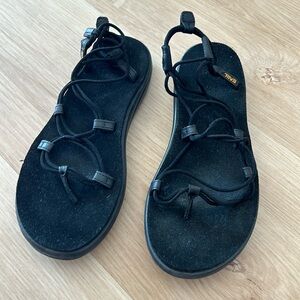 Teva slip-on grecian sandals black